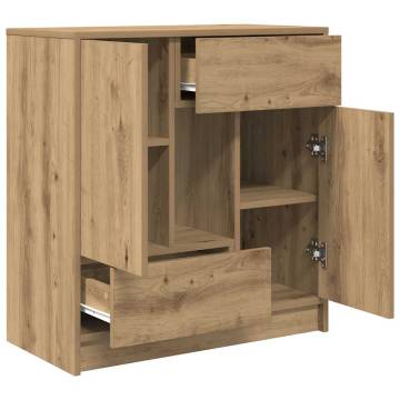 Artisan Oak Sideboard with Drawers & Doors - 70.5x34x74.5 cm