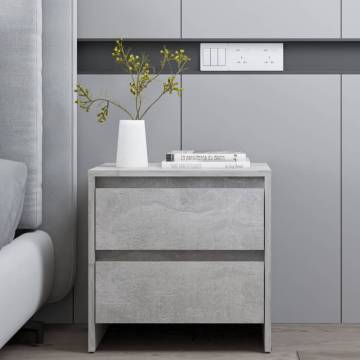 Elegant Concrete Grey Bedside Cabinet - 45x34.5x44.5 cm