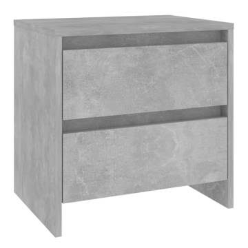 Elegant Concrete Grey Bedside Cabinet - 45x34.5x44.5 cm