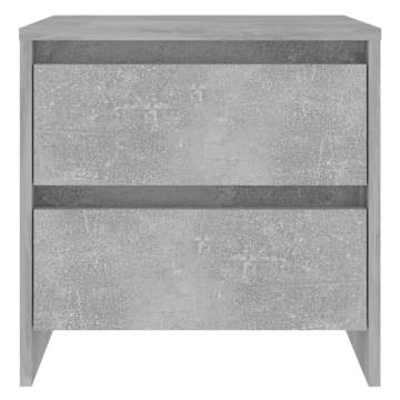 Elegant Concrete Grey Bedside Cabinet - 45x34.5x44.5 cm