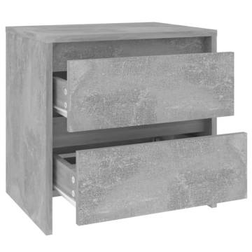 Elegant Concrete Grey Bedside Cabinet - 45x34.5x44.5 cm