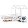 Day Bed and Bench Set with Roof - White 80x200 cm | HipoMarket