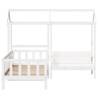 Day Bed and Bench Set with Roof - White 80x200 cm | HipoMarket