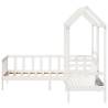 Day Bed and Bench Set with Roof - White 80x200 cm | HipoMarket