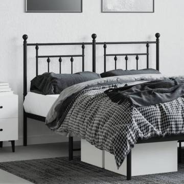 Stylish Black Metal Headboard 140 cm - HipoMarket