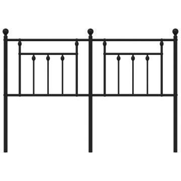 Stylish Black Metal Headboard 140 cm - HipoMarket