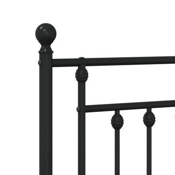 Stylish Black Metal Headboard 140 cm - HipoMarket