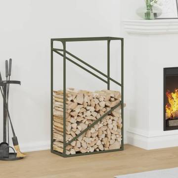 Olive Green Firewood Rack - 60x25x100 cm Cold-Rolled Steel