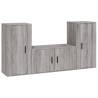 3 Piece TV Cabinet Set - Grey Sonoma Engineered Wood