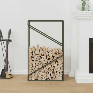 Olive Green Firewood Rack - 60x25x100 cm Cold-Rolled Steel