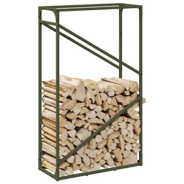 Olive Green Firewood Rack - 60x25x100 cm Cold-Rolled Steel