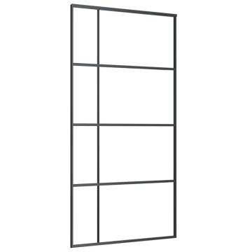 Sliding Door with Hardware Set Black - 102.5x205 cm ESG Glass