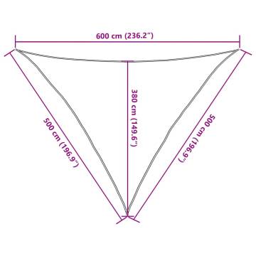 Sunshade Sail 160 gm² Terracotta 5x5x6 m HDPE - Hipomarket