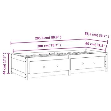 Day Bed Without Mattress 80x200 cm - Solid Pine Wood