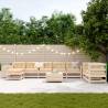 10 Piece Garden Sofa Set - Solid Pinewood for Outdoor Comfort