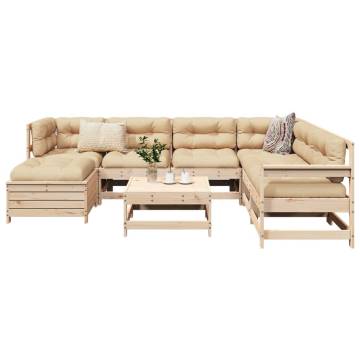 8 Piece Garden Sofa Set - Solid Pine Wood | Hipo Market