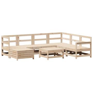 8 Piece Garden Sofa Set - Solid Pine Wood | Hipo Market