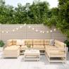 8 Piece Garden Sofa Set - Solid Pine Wood | Hipo Market