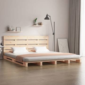 Solid Wood Pine Bed Frame 140x190 cm - No Mattress Included