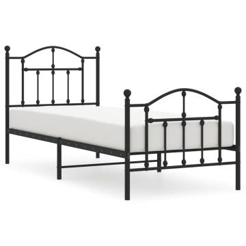 Stylish Black Metal Bed Frame 80x200cm - Durable & Elegant