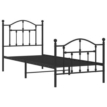 Stylish Black Metal Bed Frame 80x200cm - Durable & Elegant