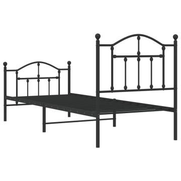 Stylish Black Metal Bed Frame 80x200cm - Durable & Elegant