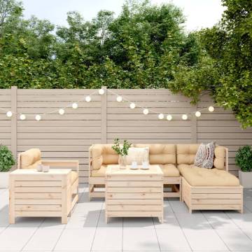 7 Piece Garden Sofa Set in Solid Pine Wood – Cozy Outdoor Furniture