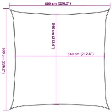 Sunshade Sail 160 gm² Square Blue 6x6 m HDPE | Hipomarket