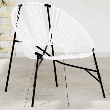 Garden Egg Chair - Black & White Poly Rattan | Hipomarket