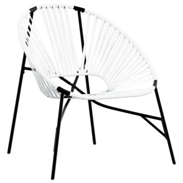 Garden Egg Chair - Black & White Poly Rattan | Hipomarket