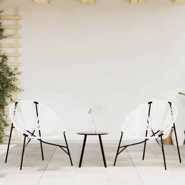 Garden Egg Chair - Black & White Poly Rattan | Hipomarket