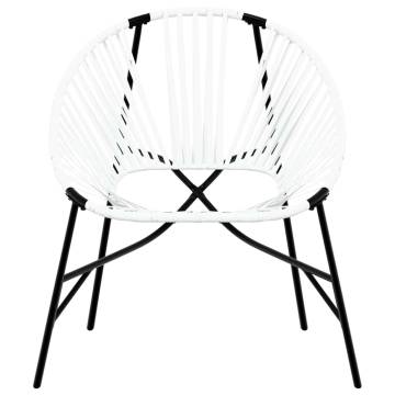 Garden Egg Chair - Black & White Poly Rattan | Hipomarket