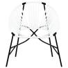 Garden Egg Chair - Black & White Poly Rattan | Hipomarket