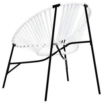 Garden Egg Chair - Black & White Poly Rattan | Hipomarket