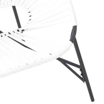 Garden Egg Chair - Black & White Poly Rattan | Hipomarket