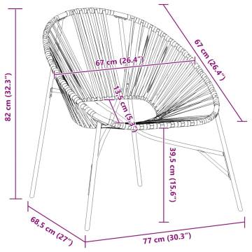 Garden Chair Set 3 pcs - Black & Yellow Poly Rattan | HipoMarket