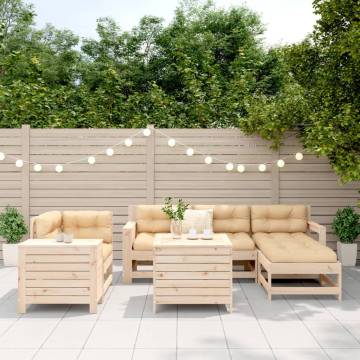 7 Piece Solid Wood Pine Garden Sofa Set | Durable & Stylish