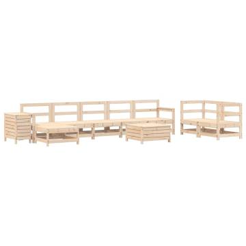 10 Piece Garden Sofa Set - Solid Wood Pine | Hipo Market