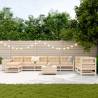 10 Piece Garden Sofa Set - Solid Wood Pine | Hipo Market