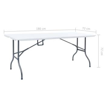 Folding Garden Table White 180x72 cm - Durable & Portable