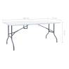 Folding Garden Table White 180x72 cm - Durable & Portable