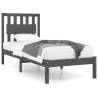 Grey Solid Wood Single Bed Frame - No Mattress Included