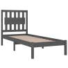 Grey Solid Wood Single Bed Frame - No Mattress Included