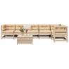 7 Piece Garden Sofa Set - Solid Wood Pine for Outdoors