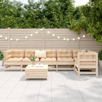 7 Piece Garden Sofa Set - Solid Wood Pine for Outdoors