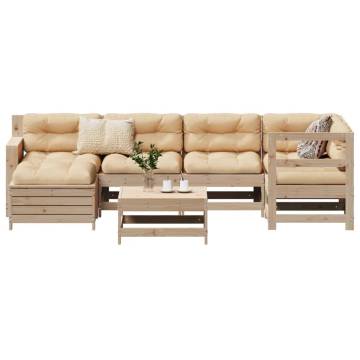 7 Piece Solid Wood Pine Garden Sofa Set - Cozy Outdoor Seating