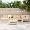 7 Piece Solid Wood Pine Garden Sofa Set - Cozy Outdoor Seating