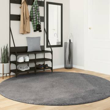 Rug HUARTE: Soft & Washable Anthracite Ø 200 cm