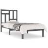 Solid Wood Pine Bed Frame Grey 90x190 cm Single - HipoMarket