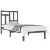 Solid Wood Pine Bed Frame Grey 90x190 cm Single - HipoMarket